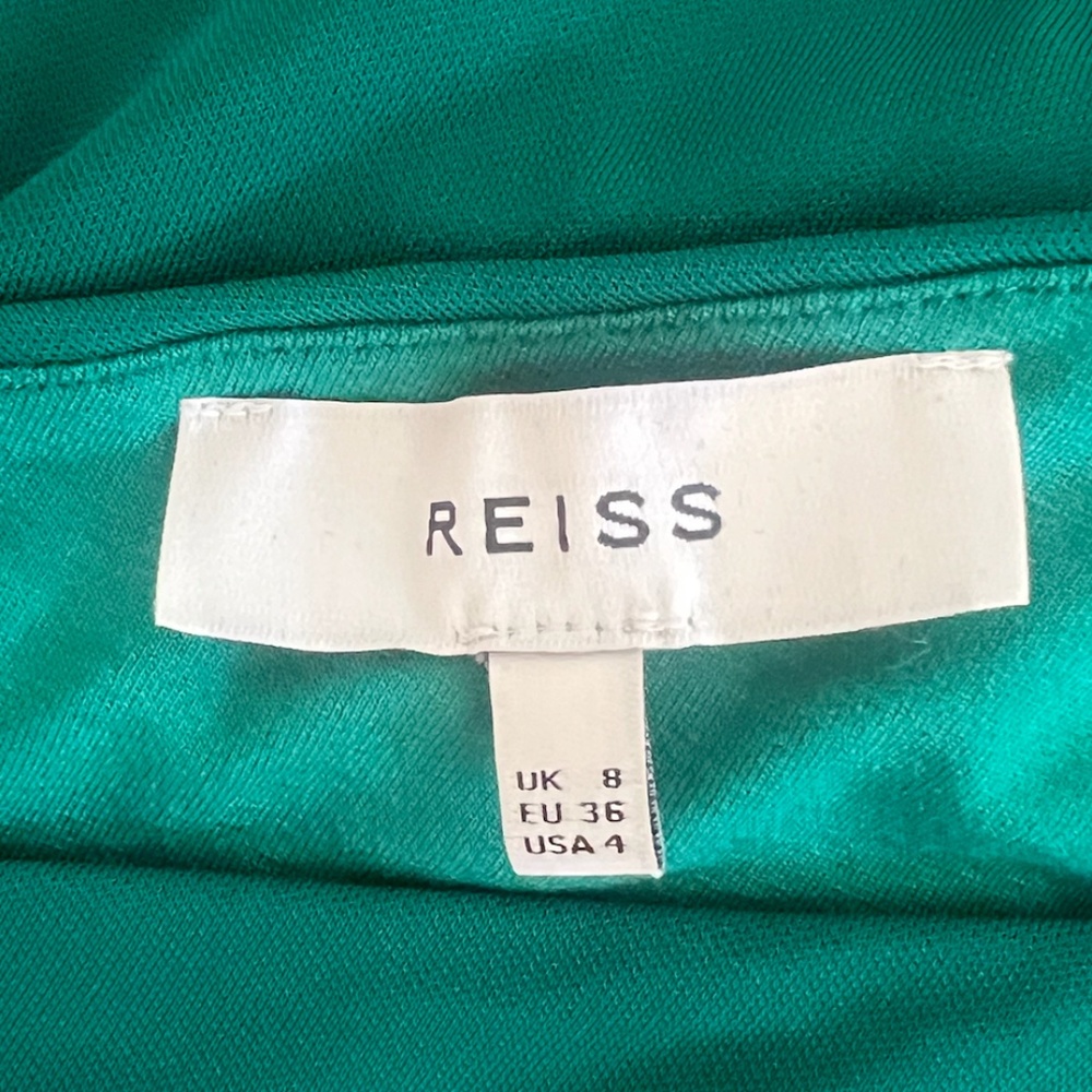 REISS off the shoulder green dress - Picture 2 of 4